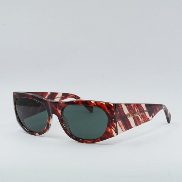 🕶️ New Celine CL40029I 54N Sunglasses - Red Havana Frame, Green Lenses - Picture 1 of 10